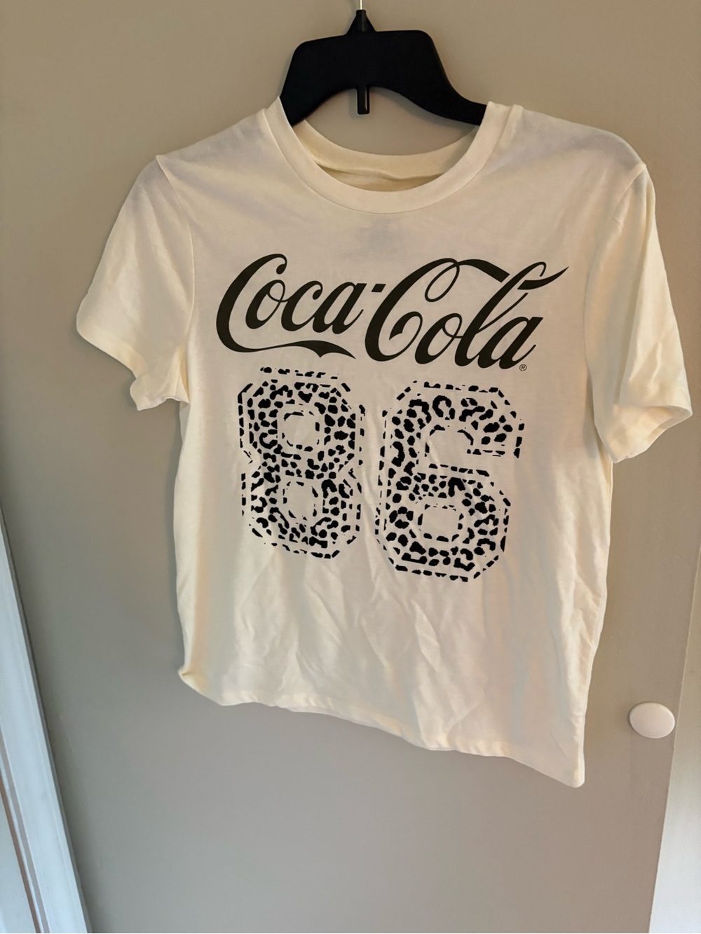 Coca Cola White Women’s Graphic Tee with Black Print